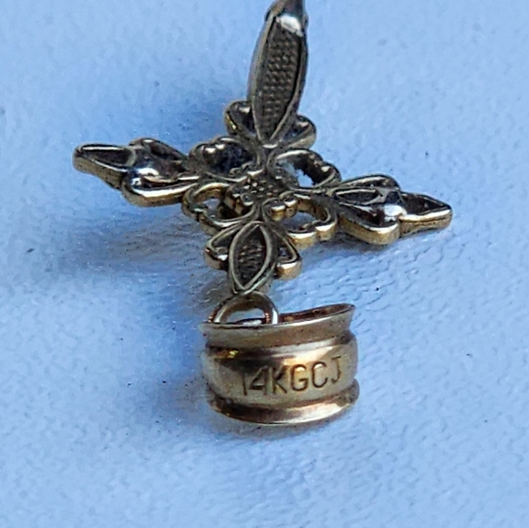 GCJ George Carter Jessop 14K Solid Gold Cross Pendant - Picture 7 of 9